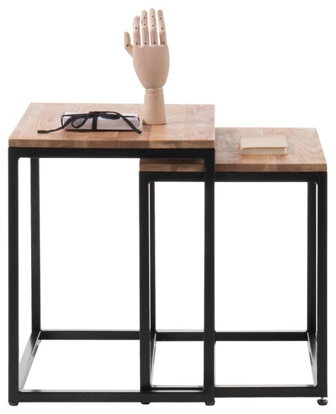 SADA KONFERENČNÝCH STOLÍKOV, čierna, farba duba, drevo, kov, 50/50/40 cm MID.YOU - Stolíky do obývačky, Online Only