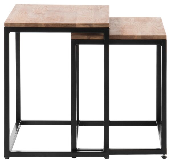 SADA KONFERENČNÝCH STOLÍKOV, čierna, farba duba, drevo, kov, 50/50/40 cm MID.YOU - Stolíky do obývačky, Online Only