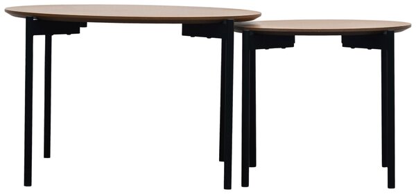 SADA ZASÚVACÍCH STOLÍKOV, prírodná farba, čierna, kov, kompozitné drevo, 70/50/45/42/70/50 cm MID.YOU - Online Only obývacie izby, Online Only