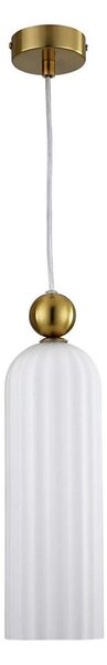 Luster na lanku PIEGA 1xE14/40W/230V mosadz/biela