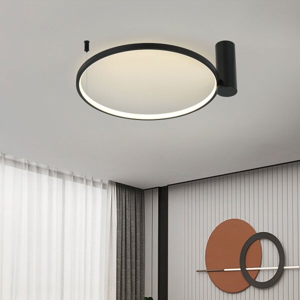 LED Stropné svietidlo RING S LED/50W/230V 3000/4000/6000K pr. 90 cm čierne