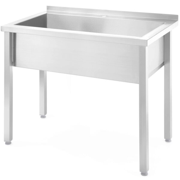 Umývadlo pre gastronómiu s jednou misou a zváraným drezom Budget Line STAL 1000 x 600 x 850 cm - Hendi 816714