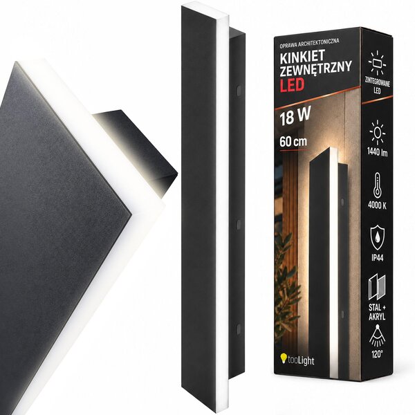 Fasádne Svietidlo Toolight Jnh035-G 60 Black