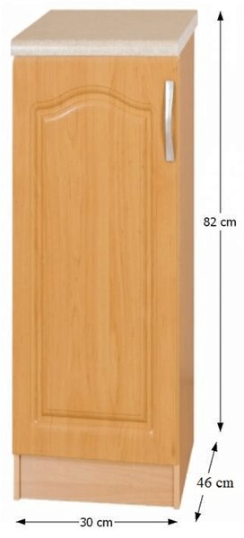 NovýNábytok.sk Dolná kuchynská skrinka Leite MDF klasik S30/L. Vlastná spoľahlivá doprava až k Vám domov. 788702
