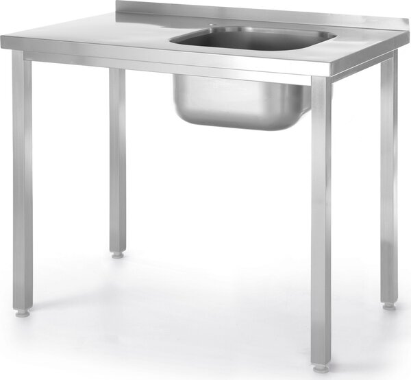 Umývadlo s pravou jednokomorovou misou Budget Line STAL 1000 x 600 x 850 cm - Hendi 816783