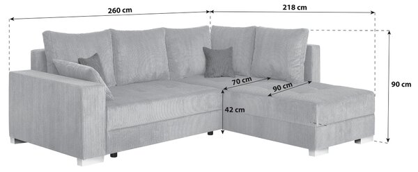 ROHOVÁ SEDAČKA, textil, kompozitné drevo, taupe P & B - Sedačky, Online Only