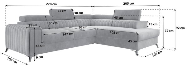 ROHOVÁ SEDAČKA, textil, antracitová MID.YOU - Sedačky, Online Only