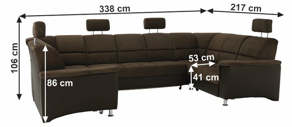 NovýNábytok.sk Rohová sedačka U Stan veľká (hnedá) (P). Vlastná spoľahlivá doprava až k Vám domov. 794271