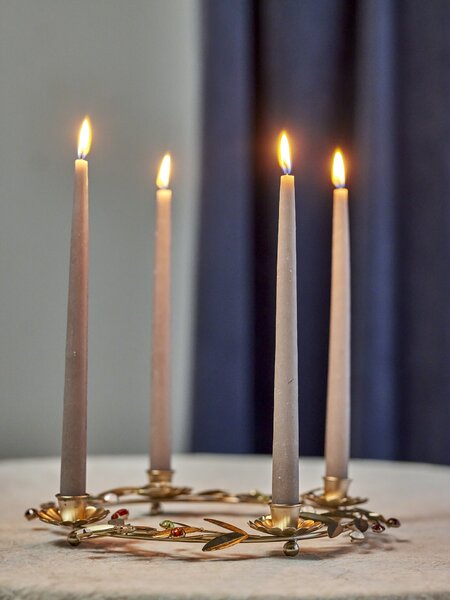 Kovový adventný svietnik Shankar Gold Medium