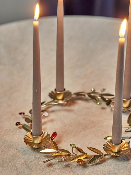 Kovový adventný svietnik Shankar Gold Medium