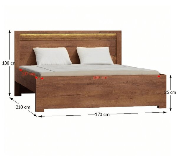 NovýNábytok.sk Manželská posteľ 160 cm Inneas (jaseň svetlý) (s roštom). Vlastná spoľahlivá doprava až k Vám domov. 794548