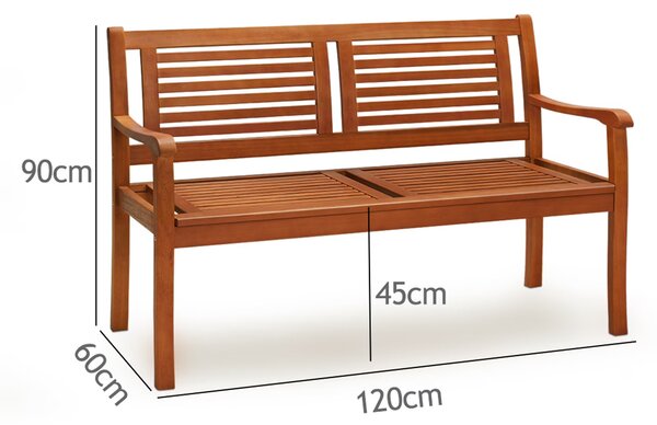 Záhradná lavička 120 cm - eukalyptus