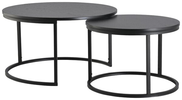 SADA KONFERENČNÝCH STOLÍKOV, čierna, kov, kompozitné drevo, 80/60/45/42/80/60 cm MID.YOU - Stolíky do obývačky, Online Only