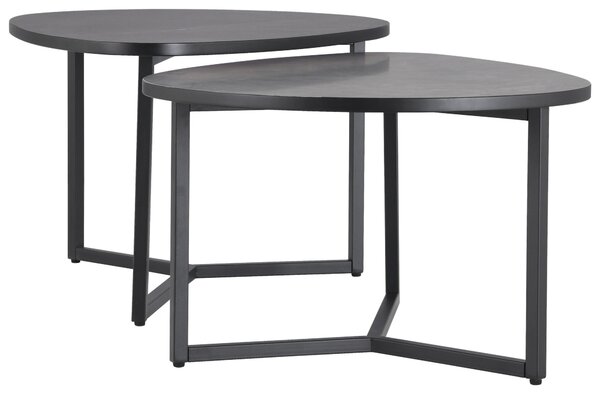 SADA KONFERENČNÝCH STOLÍKOV, svetlosivá, tmavosivá, kov, kompozitné drevo, 83/40/36,5/59 cm MID.YOU - Stolíky do obývačky, Online Only