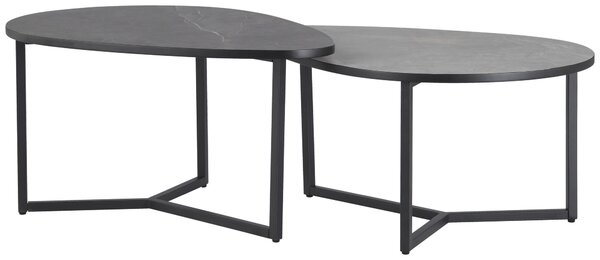 SADA KONFERENČNÝCH STOLÍKOV, svetlosivá, tmavosivá, kov, kompozitné drevo, 83/40/36,5/59 cm MID.YOU - Stolíky do obývačky, Online Only