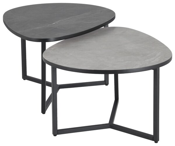 SADA KONFERENČNÝCH STOLÍKOV, svetlosivá, tmavosivá, kov, kompozitné drevo, 83/40/36,5/59 cm MID.YOU - Stolíky do obývačky, Online Only