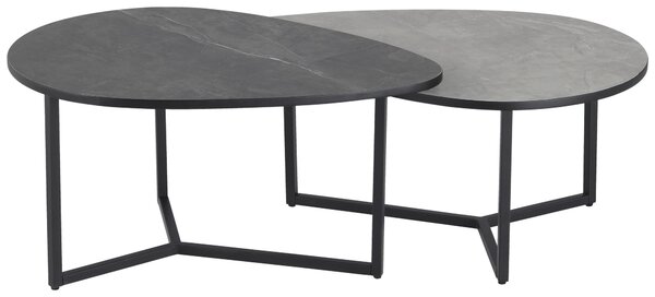 SADA KONFERENČNÝCH STOLÍKOV, svetlosivá, tmavosivá, kov, kompozitné drevo, 83/40/36,5/59 cm MID.YOU - Stolíky do obývačky, Online Only