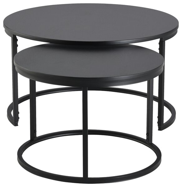 SADA KONFERENČNÝCH STOLÍKOV, čierna, kov, kompozitné drevo, 80/60/45/42/80/60 cm MID.YOU - Stolíky do obývačky, Online Only