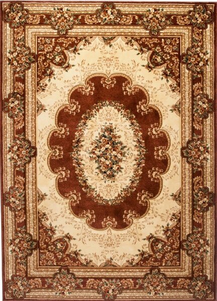 Kusový koberec klasický vzor hnedý . 60x100cm