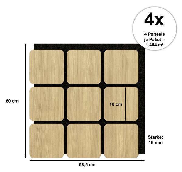 AKUSTICKÝ PANEL 60/58.5/1.8 cm - Dekorácie na stenu