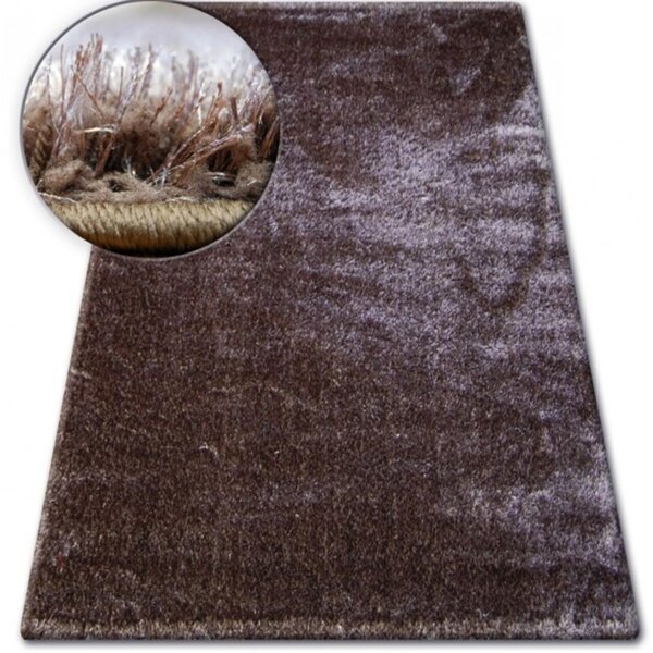 Luxusný kusový koberec Shaggy Verona hnedý 2 80x150cm