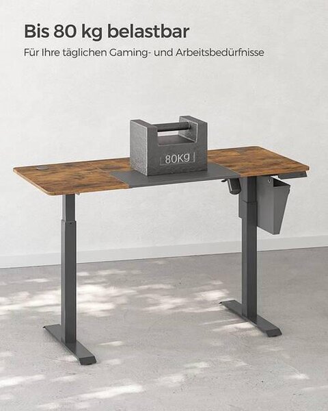 PÍSACÍ STÔL, hnedá, čierna, 140/60/72-120 cm Boxxx - Online Only kancelárie, Online Only