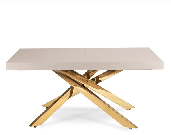 HAMPTON Rozkladací stôl 160-240 cm kašmír/zlatý