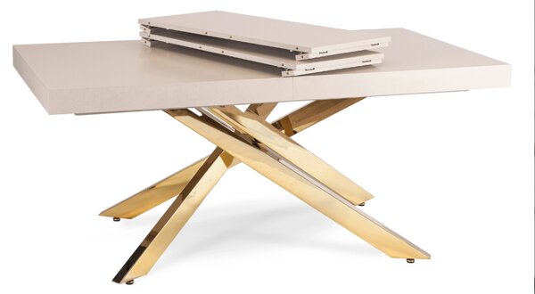 HAMPTON Rozkladací stôl 160-240 cm kašmír/zlatý