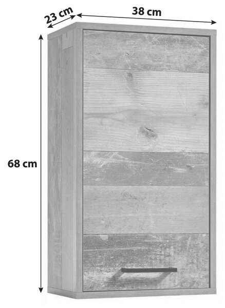ZÁVESNÁ SKRINKA, farba duba, farba duba, 38/68/23 cm MID.YOU - Kúpeľňové skrinky, Online Only