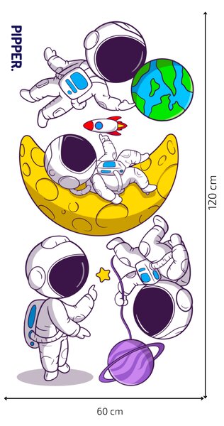 60x120cm Astronauti - textilná nálepka na stenu