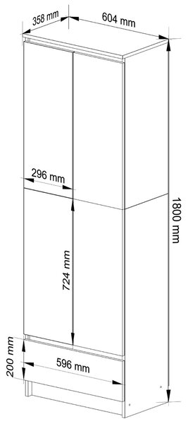 Ak furniture Skriňa Rexa 60 cm biela