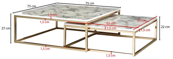 KONFERENČNÝ STOLÍK, biela, kompozitné drevo, 75/75/27 cm MID.YOU - Online Only zostavy, Online Only