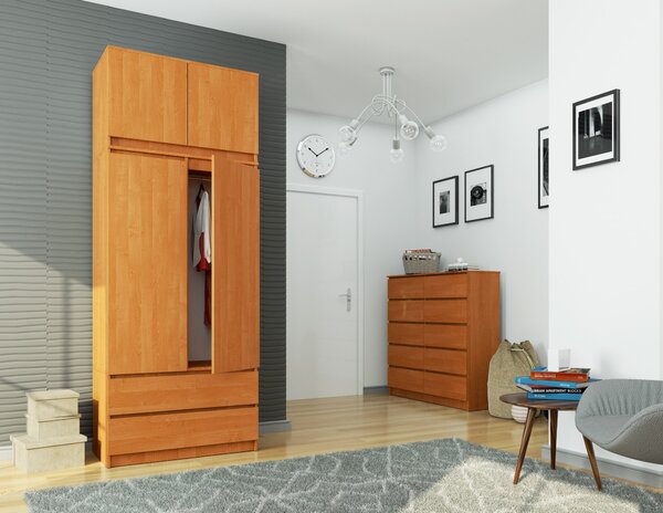 Ak furniture Šatní skříň s nástavcem Star 90 cm olše