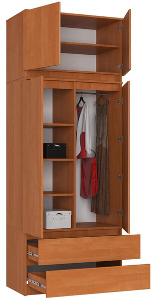 Ak furniture Šatní skříň s nástavcem Star 90 cm olše