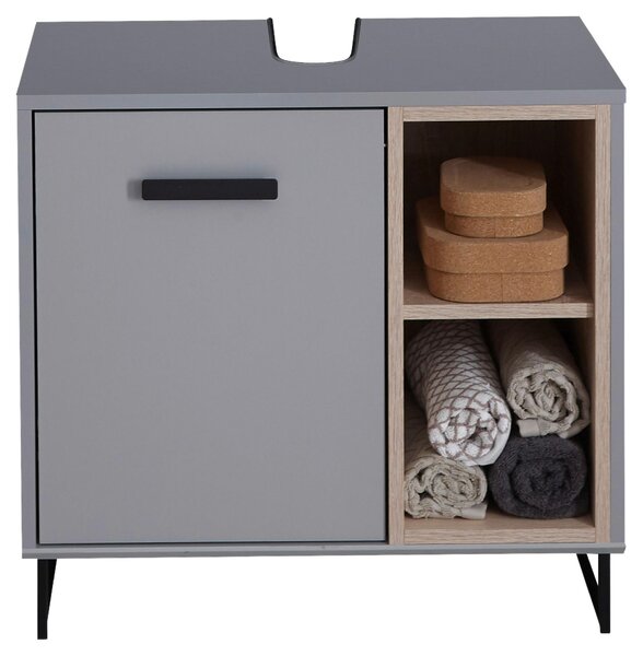 SKRINKA POD UMÝVADLO, sivá, dub sonoma, sivá, dub sonoma, 65/60,5/38 cm home24 - Kúpeľňové skrinky, Online Only