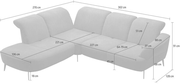 ROHOVÁ SEDAČKA, textil, baklažánová Sit & More - Sedačky, Online Only
