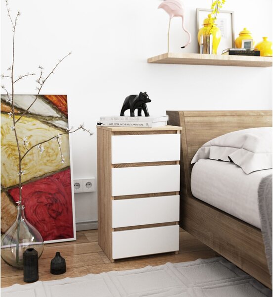 Ak furniture Komoda CL4 40 cm dub sonoma/bílá