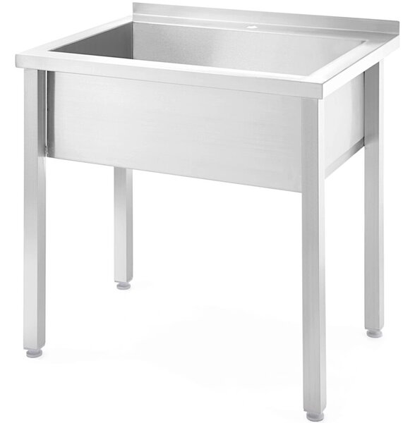 Umývadlo pre gastronómiu s jednou misou a zváraným drezom Budget Line STAL 800 x 600 x 850 cm - Hendi 816707