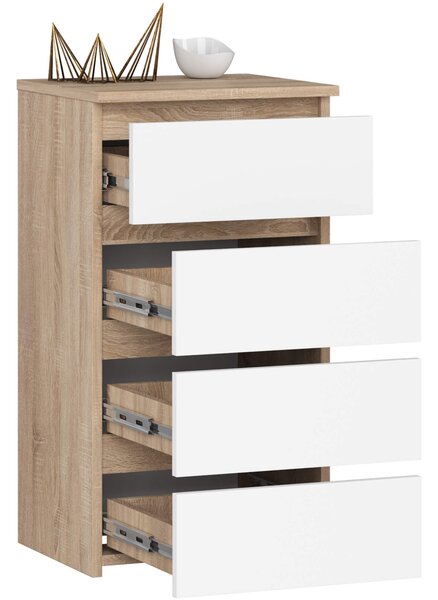 Ak furniture Komoda CL4 40 cm dub sonoma/bílá