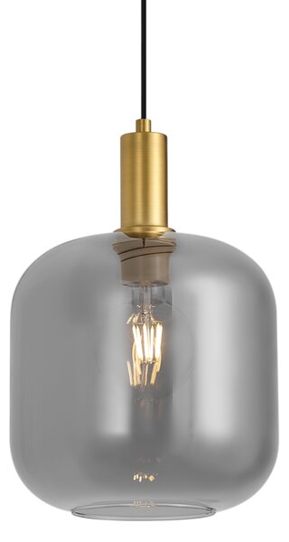 Dizajnová závesná lampa mosadzná s dymovým sklom pre 1-fázový koľajnicový systém - Iconic Zuzanna