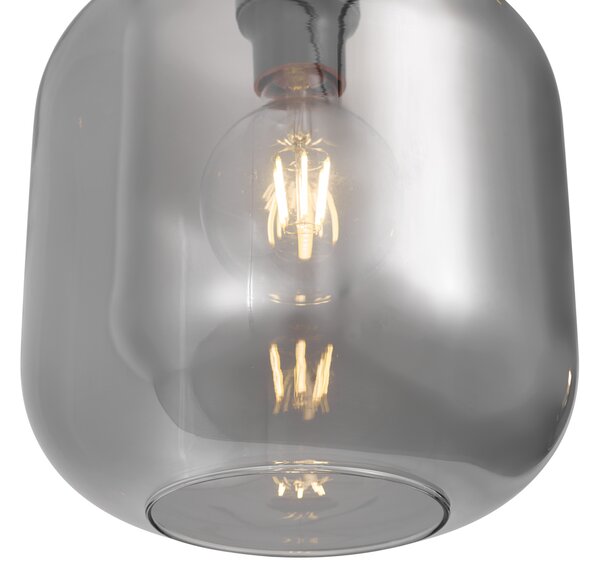 Dizajnová závesná lampa mosadzná s dymovým sklom pre 1-fázový koľajnicový systém - Iconic Zuzanna
