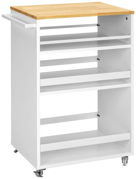 SERVÍROVACÍ VOZÍK, prírodná farba, biela, 50/78/38 cm MID.YOU - Barový nábytok, Online Only