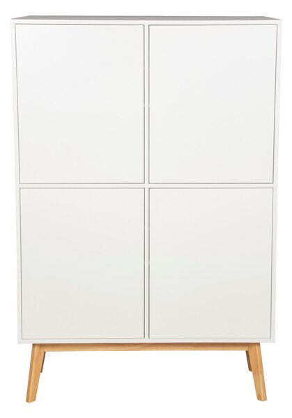 VYSOKÁ KOMODA, kaučukové drevo, biela, 100/149/40 cm MID.YOU - Skrine, Online Only