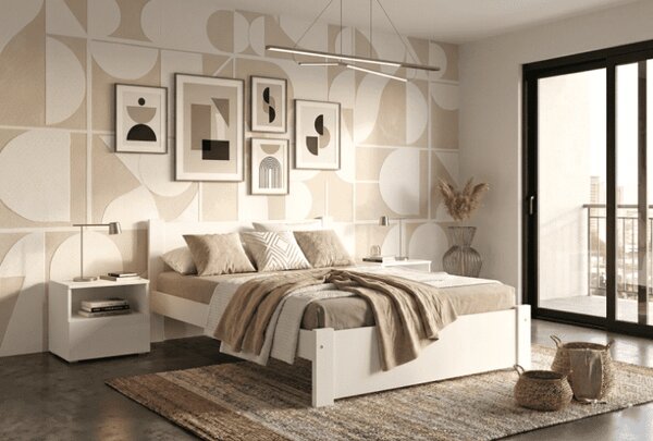 Posteľ DEA s roštom | 90 x 200 cm Farba: Biela / dub sonoma