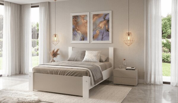 Posteľ DEA s roštom | 90 x 200 cm Farba: Biela / dub sonoma