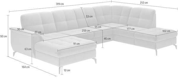 SEDACIA SÚPRAVA, textil, sivobéžová Sit & More - Sedačky, Online Only