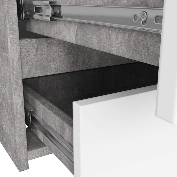 Ak furniture Komoda CL 100 cm 6 zásuviek betón/biela