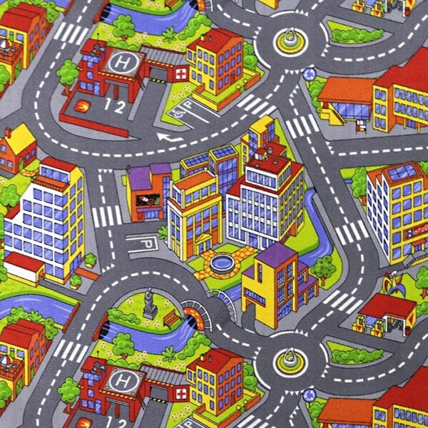 Associated Weavers , Koberec metráž Big City 97, na mieru, šíře 4m, viacfarebná, filc, detská izba