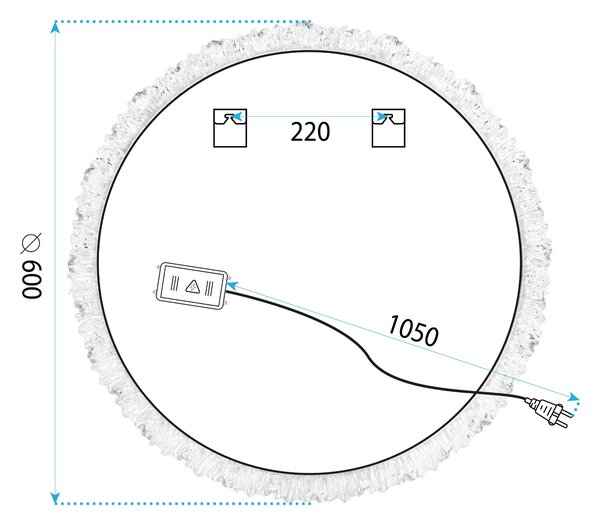 Tutumi Tutumi, LED zrkadlo 60cm YH-3561, HOM-01503