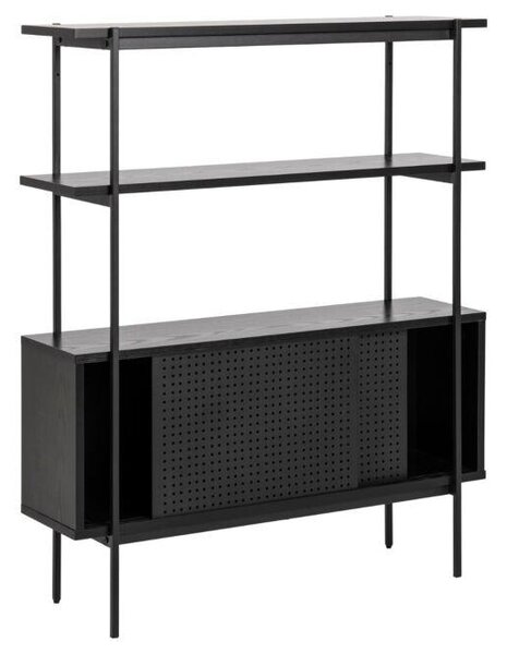 REGÁLOVÝ DIEL, čierna, oceľ, 94/113,8/27 cm - Online Only drobný nábytok, Online Only
